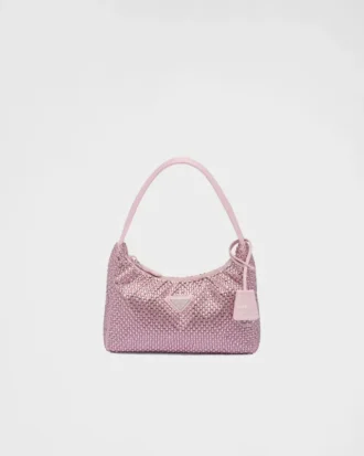 Prada Re-Edition Mini Satin Bag with Crystals
