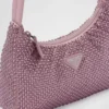 Prada Re-Edition Mini Satin Bag with Crystals