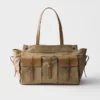Prada Route Canvas and Leather Tote Bag