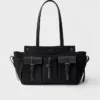 Prada Route Large Canvas and Leather Tote Bag