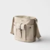 Prada Route Mini Canvas and Leather Bucket Bag