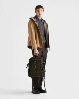 Prada Speedrock Re-Nylon and Leather Backpack