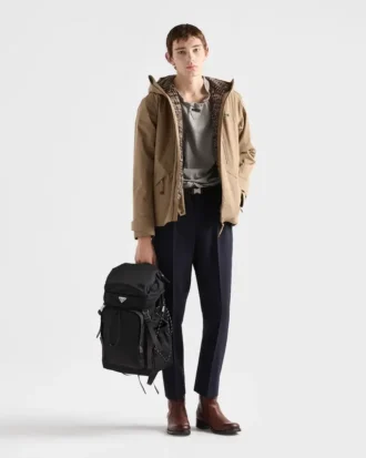 Prada Speedrock Re-Nylon and Leather Backpack