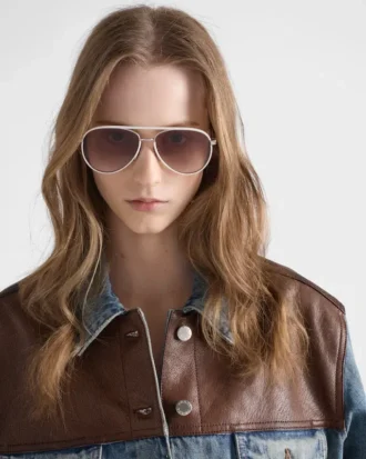 Prada Sunglasses with the Iconic Metal Plaque