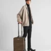 Prada Symbole Embroidered Fabric Trolley
