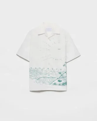 Printed Cotton Bowling Shirt