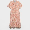 Printed Pleated Ponga Dress