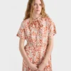 Printed Pleated Ponga Dress