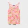 Printed Ribbed Knit Cotton Tank Top
