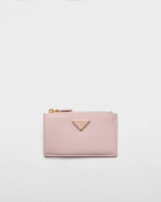 Printed Saffiano Leather Card Holder