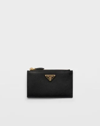 Printed Saffiano Leather Card Holder