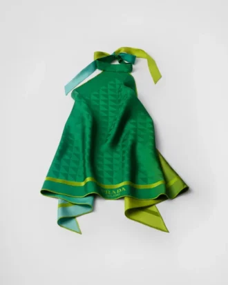 Printed Silk Twill Halter Top