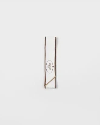 Printed Silk Twill Jacquard Skinny Scarf