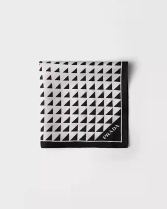 Printed Silk Twill Scarf 55