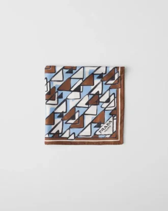 Printed Silk Twill Scarf 55