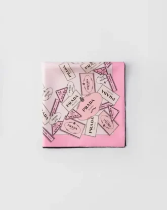 Printed Silk Twill Scarf 55