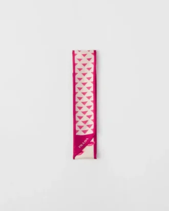 Printed Silk Twill Skinny Scarf