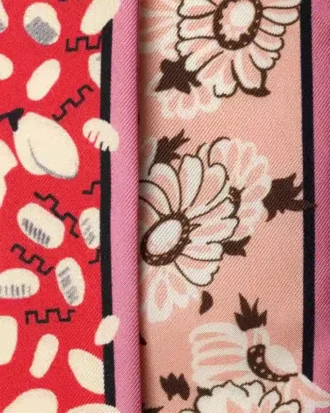 Printed Silk Twill Skinny Scarf