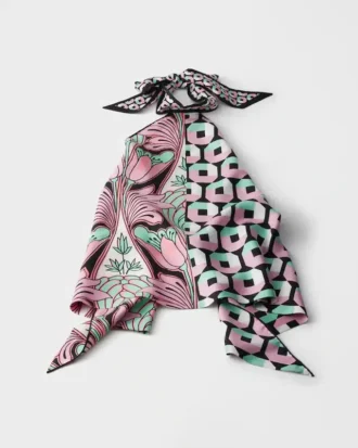 Printed Silk Twill Top