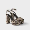Python-Print Ayers Leather Platform Sandals