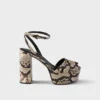 Python-Print Ayers Leather Platform Sandals