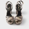 Python-Print Ayers Leather Platform Sandals