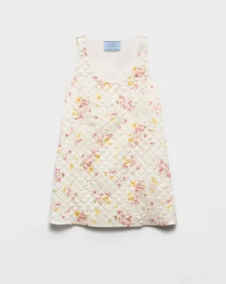 Quilted Satin Mini Dress