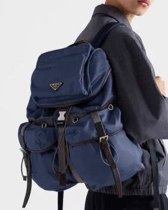 Re-Nylon and Leather Backpack