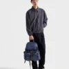 Re-Nylon and Leather Backpack