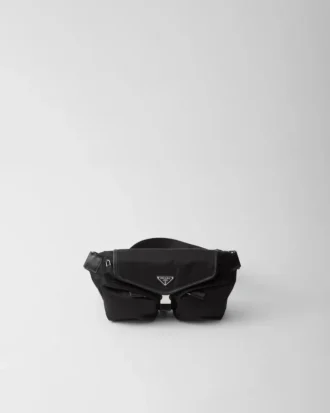 Re-Nylon and Leather Shoulder Bag