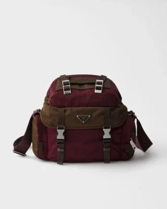 Re-Nylon and Leather Shoulder Bag