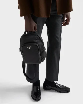 Re-Nylon and Saffiano Leather Backpack