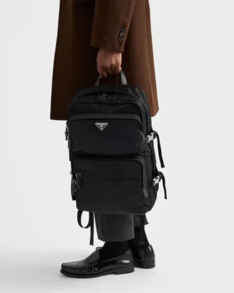 Re-Nylon and Saffiano Leather Backpack