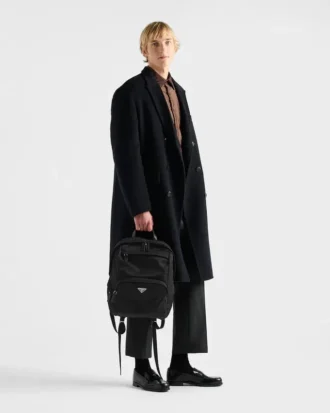 Re-Nylon and Saffiano Leather Backpack