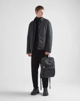 Re-Nylon and Saffiano Leather Backpack
