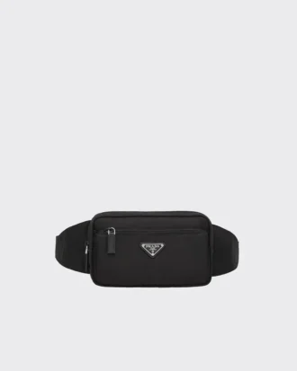Re-Nylon and Saffiano Leather Belt Bag