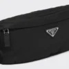 Re-Nylon and Saffiano Leather Belt Bag