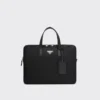 Re-Nylon and Saffiano Leather Briefcase