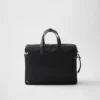 Re-Nylon and Saffiano Leather Briefcase
