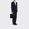 Re-Nylon and Saffiano Leather Briefcase