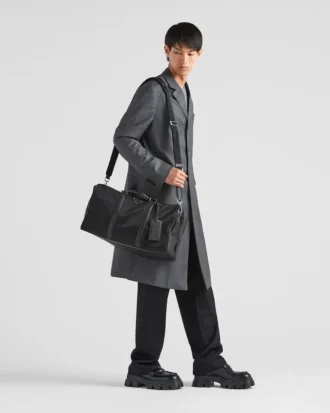 Re-Nylon and Saffiano Leather Duffel Bag