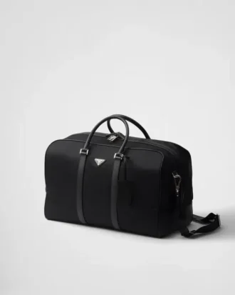 Re-Nylon and Saffiano Leather Duffel Bag