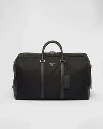 Re-Nylon and Saffiano Leather Duffle Bag