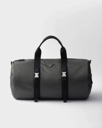Re-Nylon and Saffiano Leather Duffle Bag