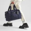 Re-Nylon and Saffiano Leather Duffle Bag