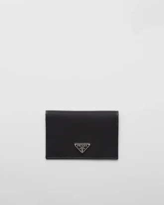 Re-Nylon and Saffiano Leather Passport Holder