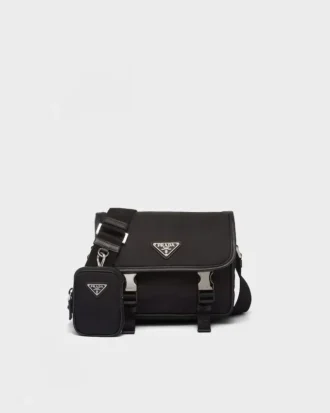 Re-Nylon and Saffiano Leather Shoulder Bag