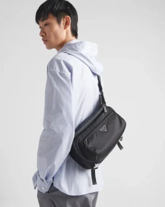 Re-Nylon and Saffiano Leather Shoulder Bag