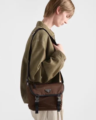 Re-Nylon and Saffiano Leather Shoulder Bag