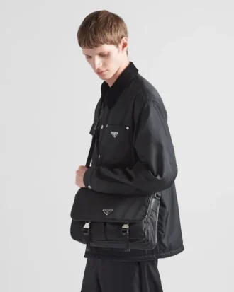 Re-Nylon and Saffiano Leather Shoulder Bag